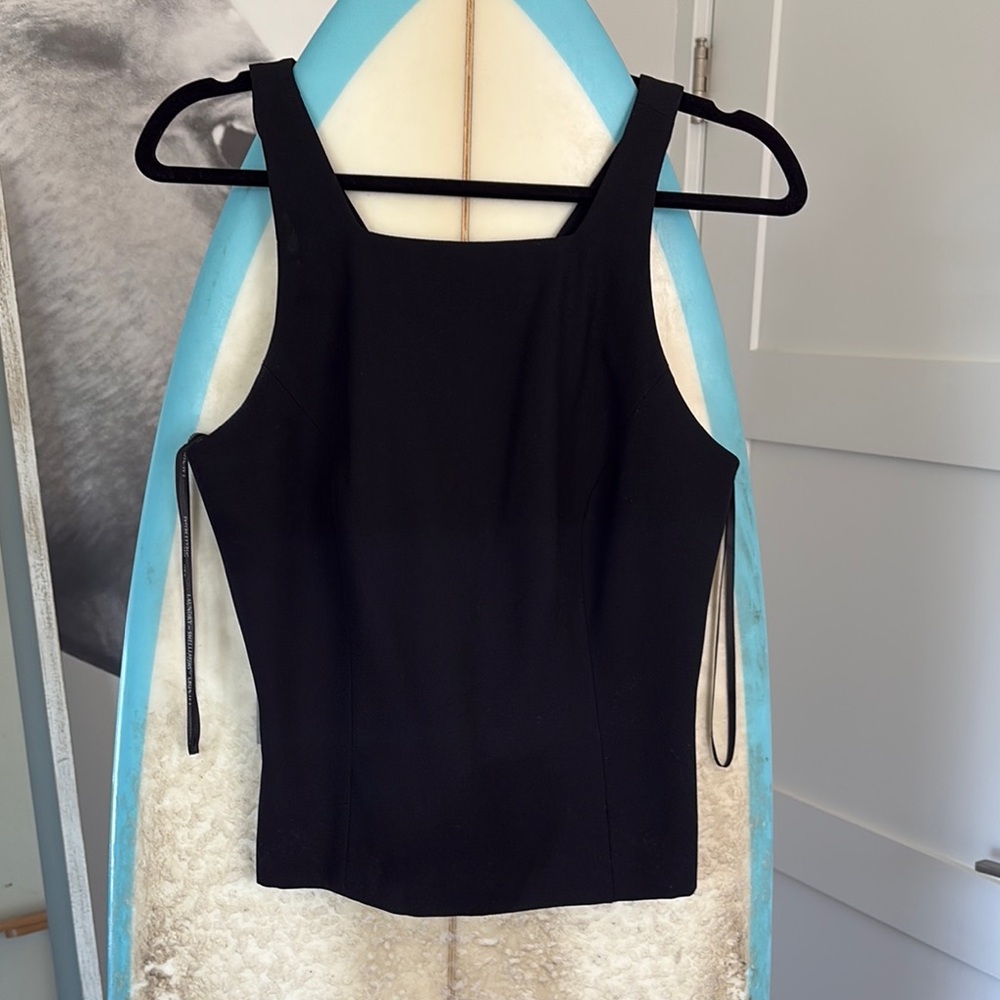 Laundry By Shelli Segal Black Fitted Tank Top